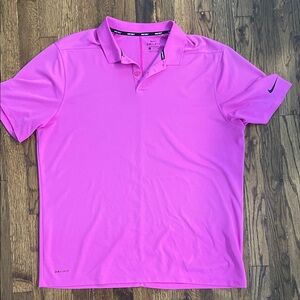 Nike Men's Vibrant Pink Polo Shirt